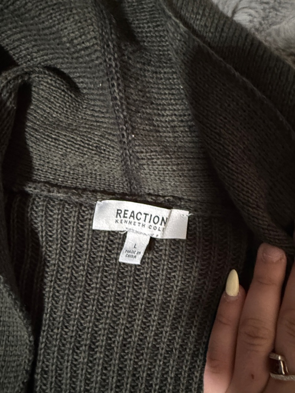 Women's Open-Front Long Cardigan Sweater - Dark Olive- - Picture 2 of 6